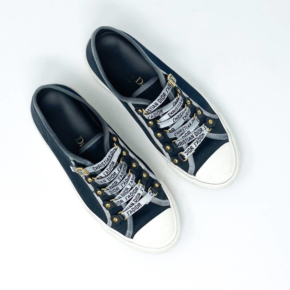 DIOR WALK'N'DIOR SNEAKER Black Cotton Canvas EU 37.5